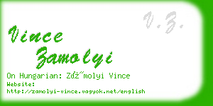 vince zamolyi business card